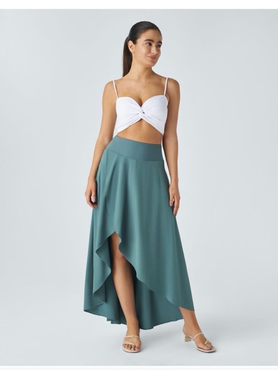 HALARA Dresses & Skirts - [Halara] Breezeful™ High Low Ruffle 2-in-1 Flowy Quick Dry Casual Maxi NWOT L